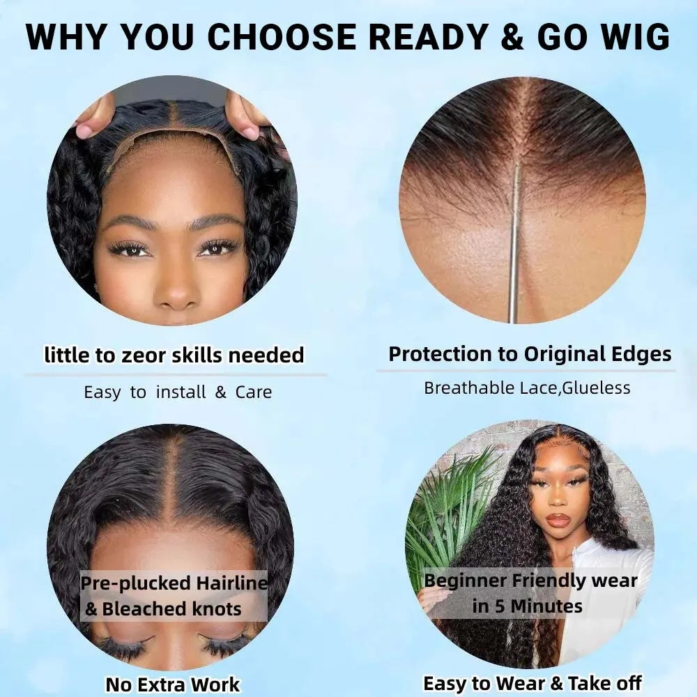 Perruque Alipearl #4 Body Wave 4x7 Lace Closure Ready Go sans colle transparente couleur marron pré-découpée Lace Pre Plucked Knots