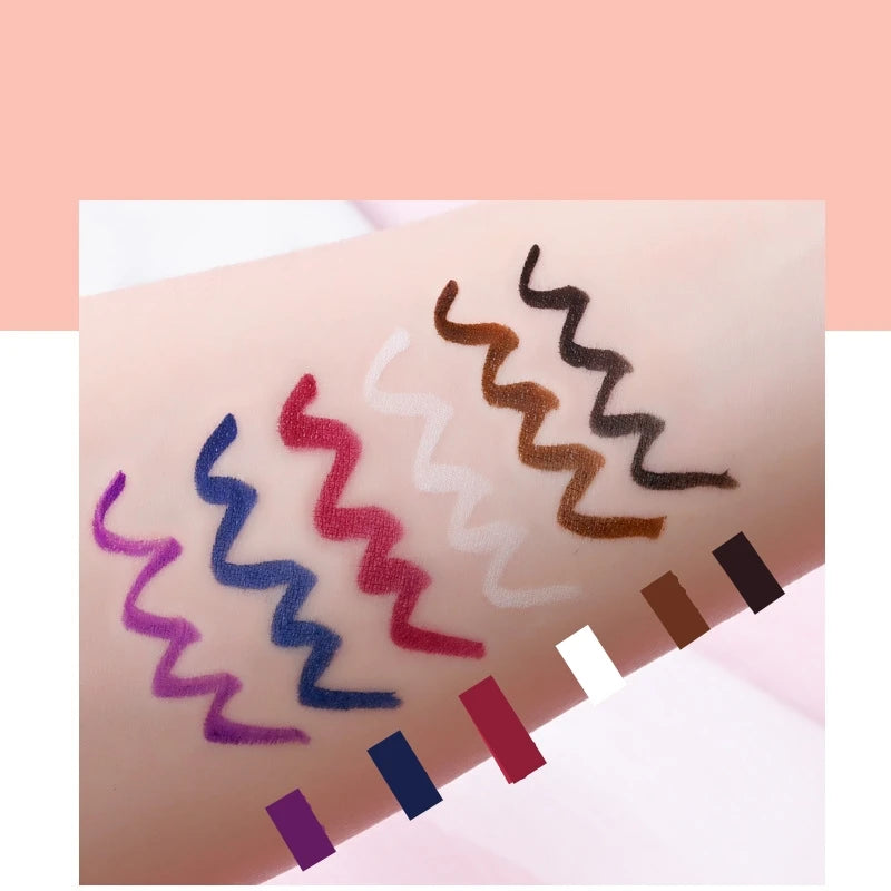 Colored Eyeliner Pencil Matte Waterproof Long Lasting Eyeliner Liquid Pen Quick-drying No Blooming Black White Eye Makeup Tools