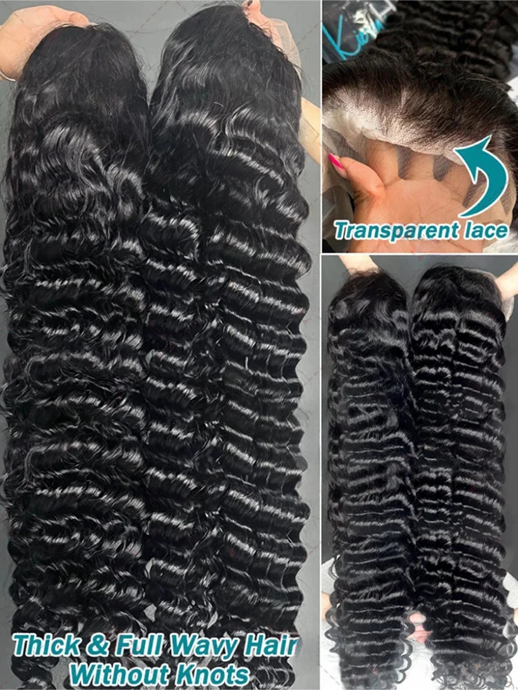 Perruques de cheveux humains indiens ondulés, 40 à 30 pouces, 13x4 et 13x6, densité 220, pour femmes