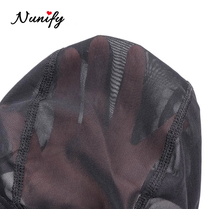 Nunify Lot de 6 filets à cheveux en maille sans colle pour perruques, bonnets de perruque bon marché pour la fabrication de perruques, filet en élasthanne, bonnet de perruque élastique en forme de dôme