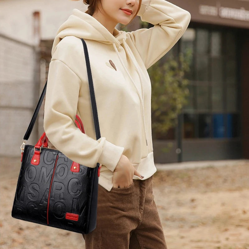 Sacs à bandoulière décontractés en cuir PU pour femmes, sac à main fourre-tout de luxe de styliste, sac à bandoulière de voyage de grande capacité