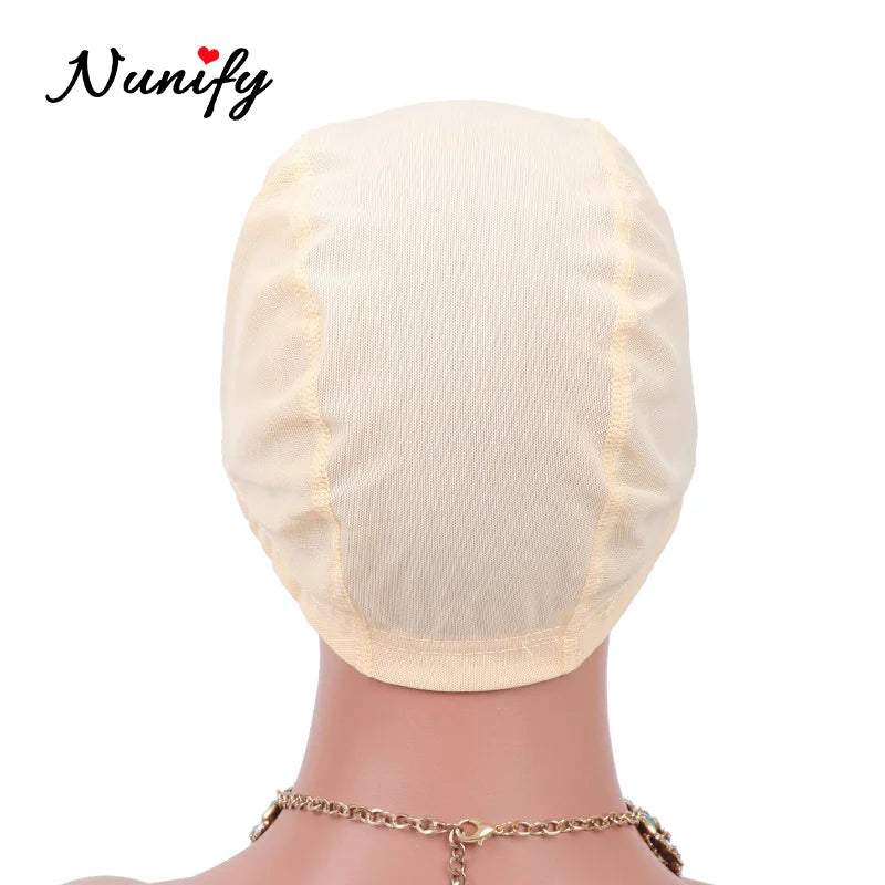 Nunify Lot de 6 filets à cheveux en maille sans colle pour perruques, bonnets de perruque bon marché pour la fabrication de perruques, filet en élasthanne, bonnet de perruque élastique en forme de dôme