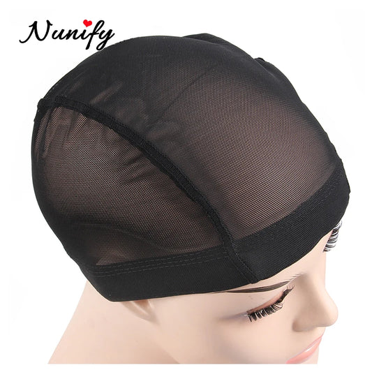 Nunify Lot de 6 filets à cheveux en maille sans colle pour perruques, bonnets de perruque bon marché pour la fabrication de perruques, filet en élasthanne, bonnet de perruque élastique en forme de dôme