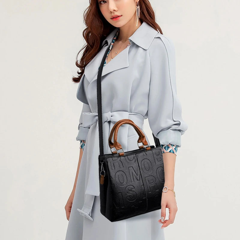 Sacs à bandoulière décontractés en cuir PU pour femmes, sac à main fourre-tout de luxe de styliste, sac à bandoulière de voyage de grande capacité