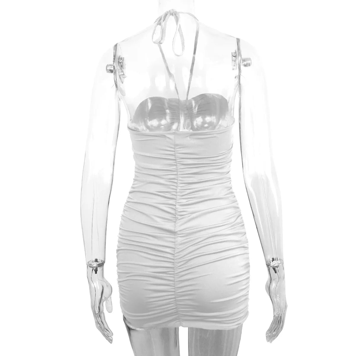 Robe d'été sans bretelles pour femme, noire, sans manches, moulante, sexy, dos nu, pour boîte de nuit, cocktail, mini-robe