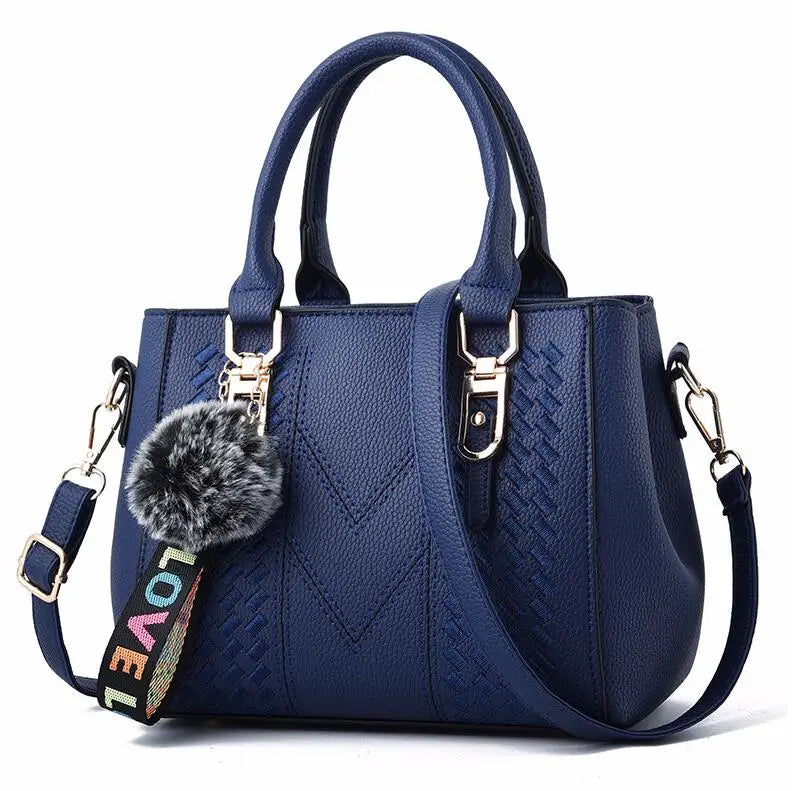 Sacs messager brodés pour femmes, sacs à main en cuir, sacs pour femmes, sac à main pour dames, sac à main en boule de poils