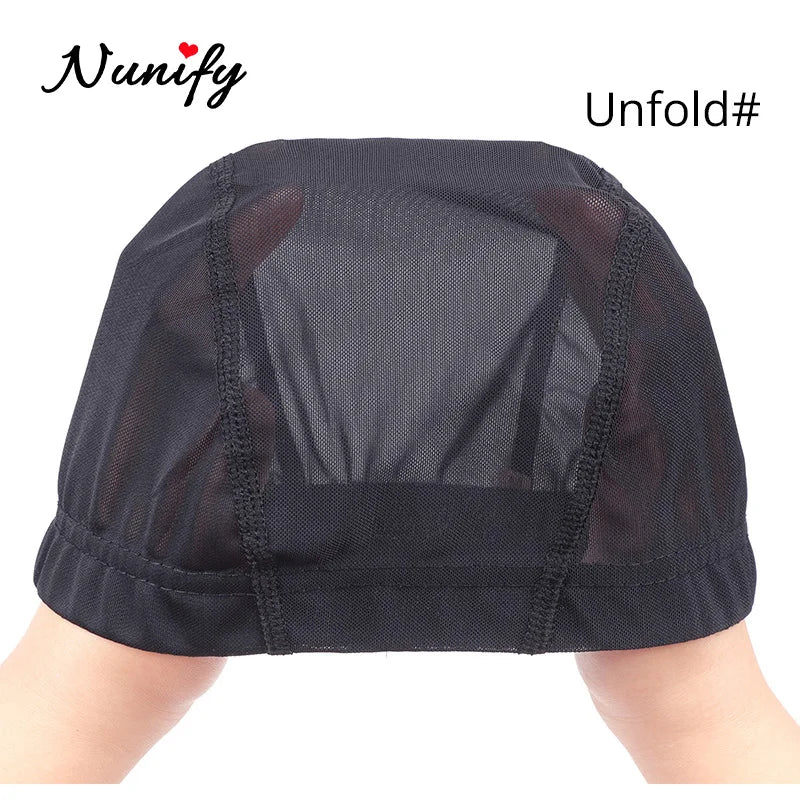 Nunify Lot de 6 filets à cheveux en maille sans colle pour perruques, bonnets de perruque bon marché pour la fabrication de perruques, filet en élasthanne, bonnet de perruque élastique en forme de dôme