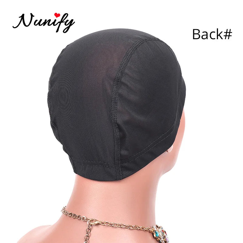 Nunify Lot de 6 filets à cheveux en maille sans colle pour perruques, bonnets de perruque bon marché pour la fabrication de perruques, filet en élasthanne, bonnet de perruque élastique en forme de dôme