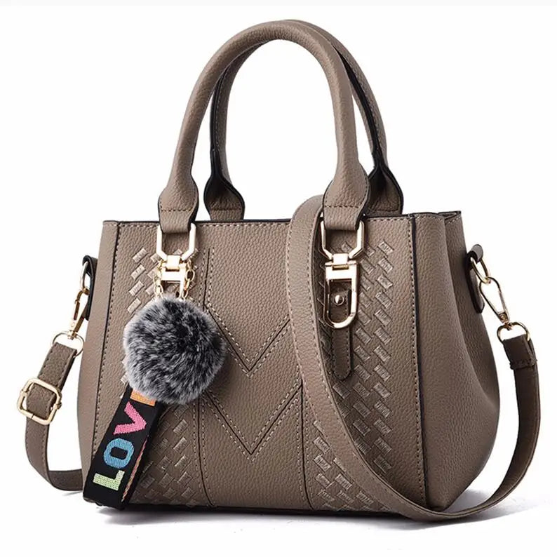 Sacs messager brodés pour femmes, sacs à main en cuir, sacs pour femmes, sac à main pour dames, sac à main en boule de poils