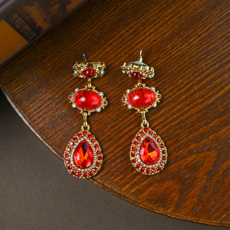 Ensemble collier, bracelet et boucles d'oreilles en verre creux