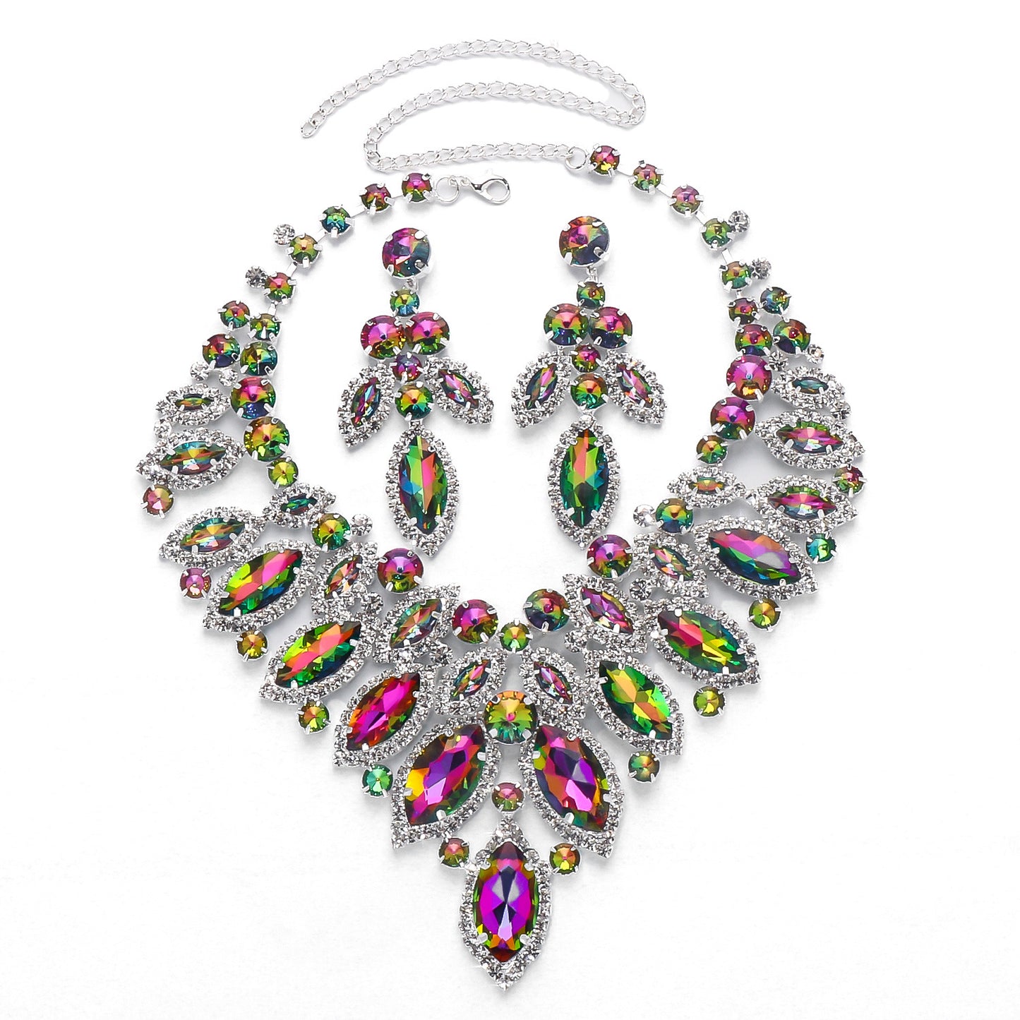 Ensemble de colliers de luxe européens et américains en forme de feuilles