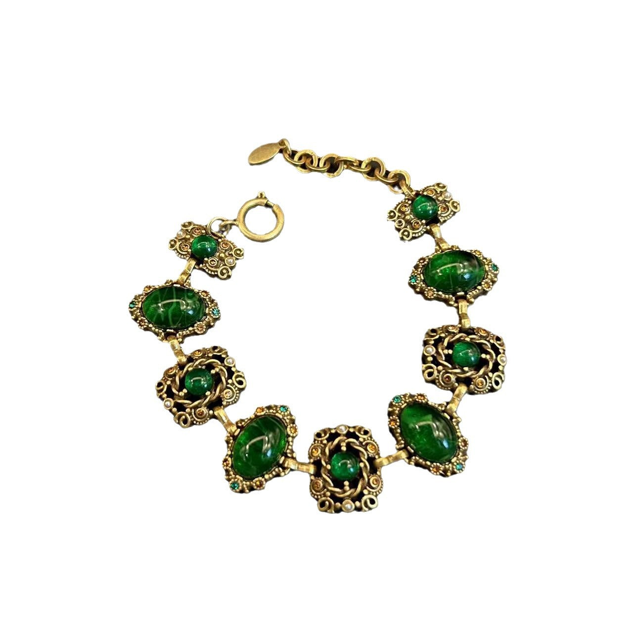 Ensemble collier, bracelet et boucles d'oreilles en verre creux