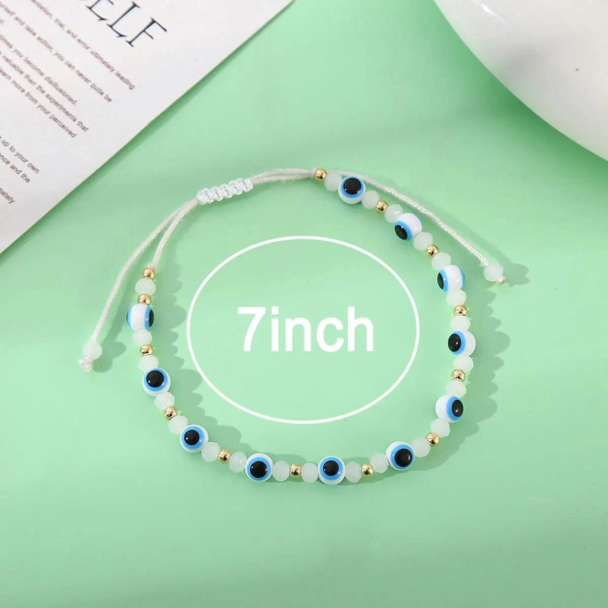 Lot de 12 bracelets carrés en cristal contre le mauvais œil, faits à la main, bracelets de prière réglables, bijoux de poignet, cadeau pour ami