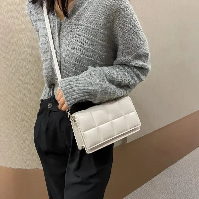 Sac à bandoulière tendance en cuir PU pour femme, petit sac à main classique avec poignée