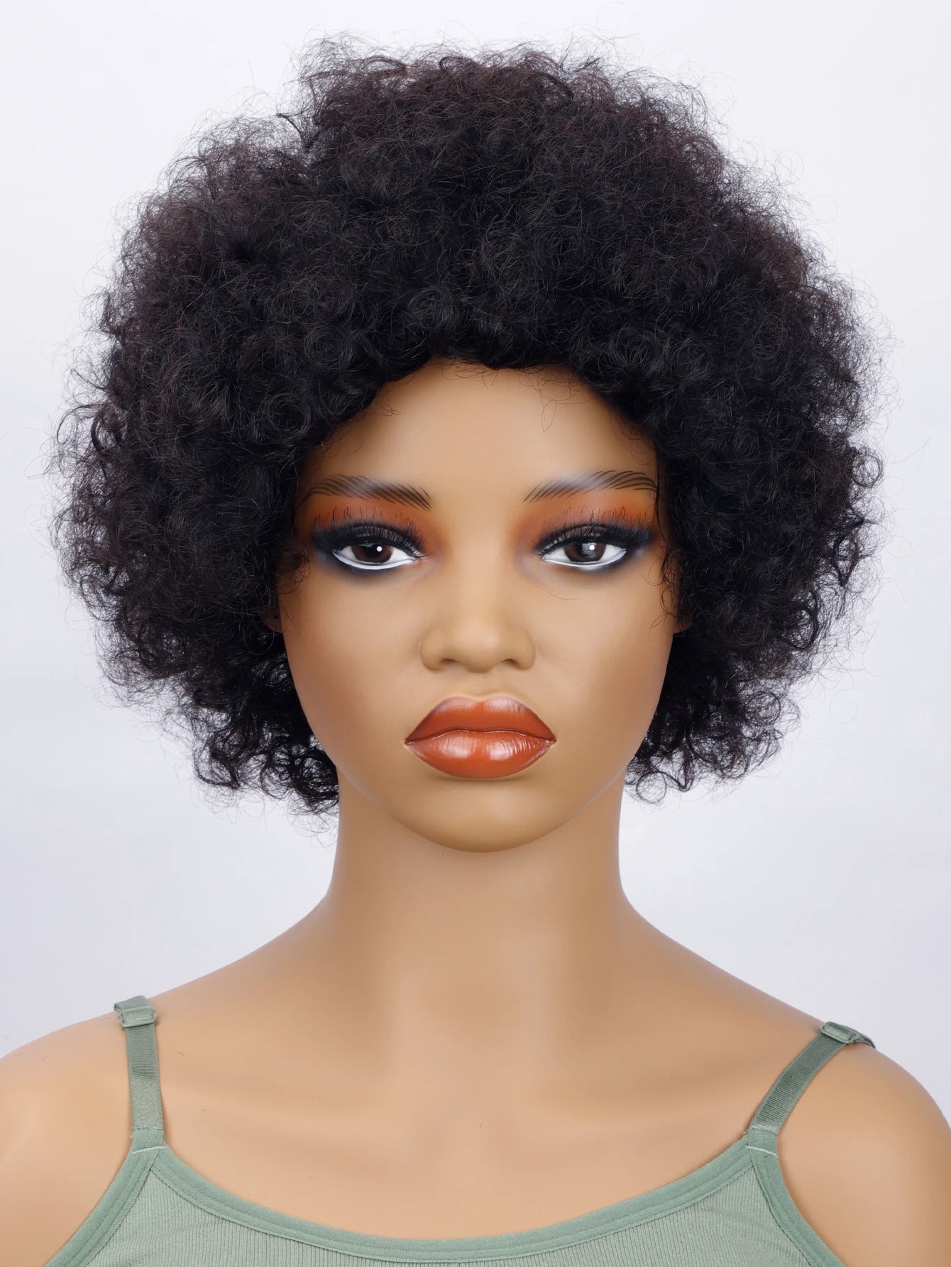 Perruques courtes afro crépues et bouclées pour femmes, cheveux humains, coupe Pixie, aspect naturel, fabriquées à la machine