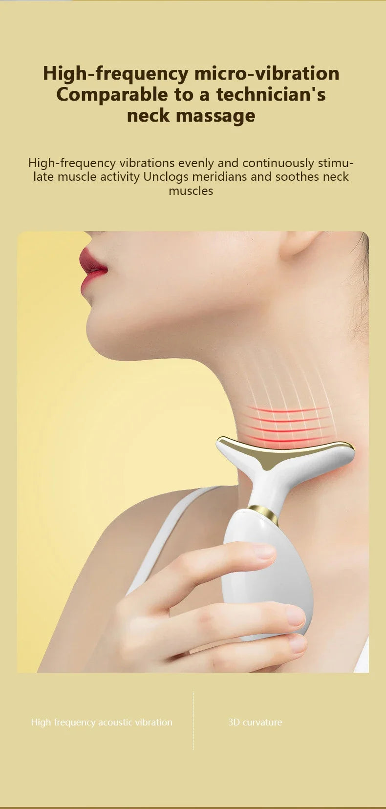 Appareil de massage électrique pour le cou et le visage, appareil de massage par micro-courant pour raffermir la peau, thérapie anti-rides, suppression du double menton