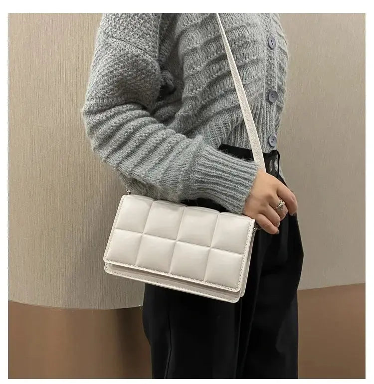 Sac à bandoulière tendance en cuir PU pour femme, petit sac à main classique avec poignée