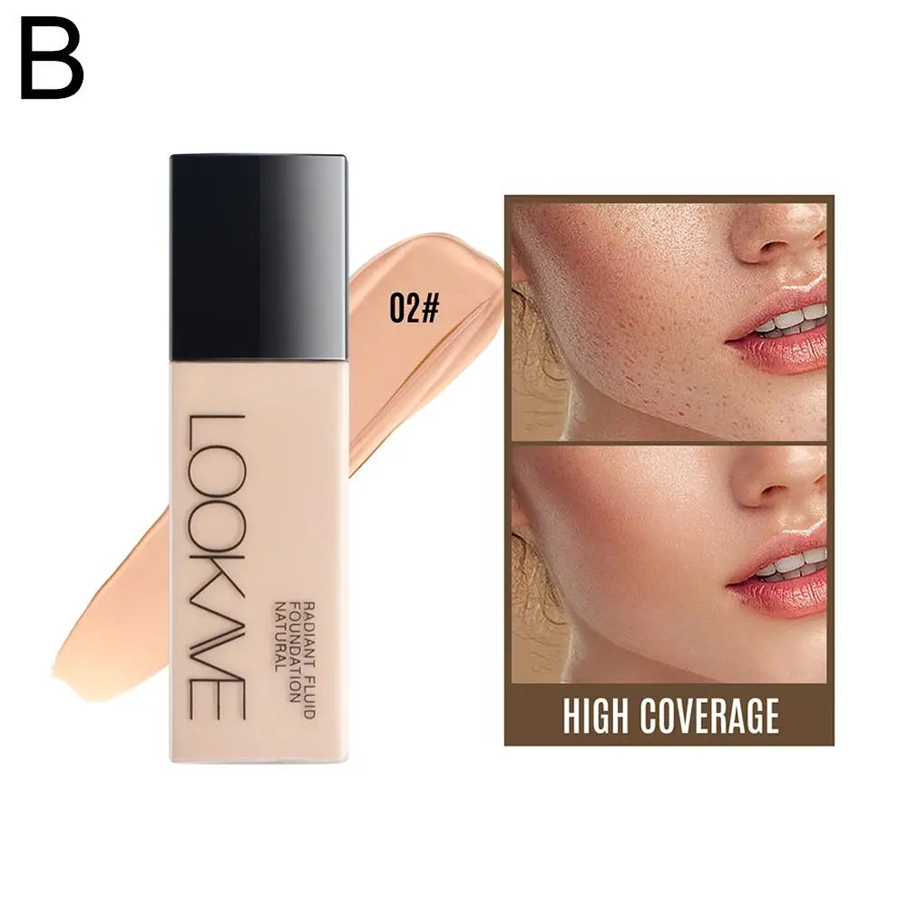 Fond de teint liquide LOOKAVE longue tenue, couvrance totale, crème mate, fond de teint CC, correcteur de maquillage, base liquide naturelle, hydratant