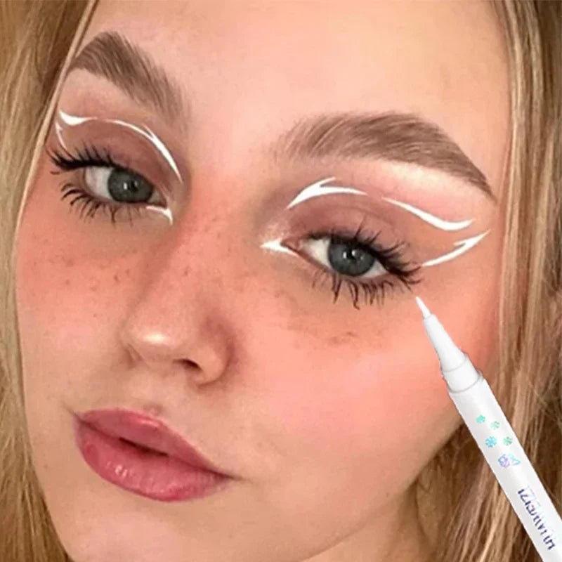 Colored Eyeliner Pencil Matte Waterproof Long Lasting Eyeliner Liquid Pen Quick-drying No Blooming Black White Eye Makeup Tools