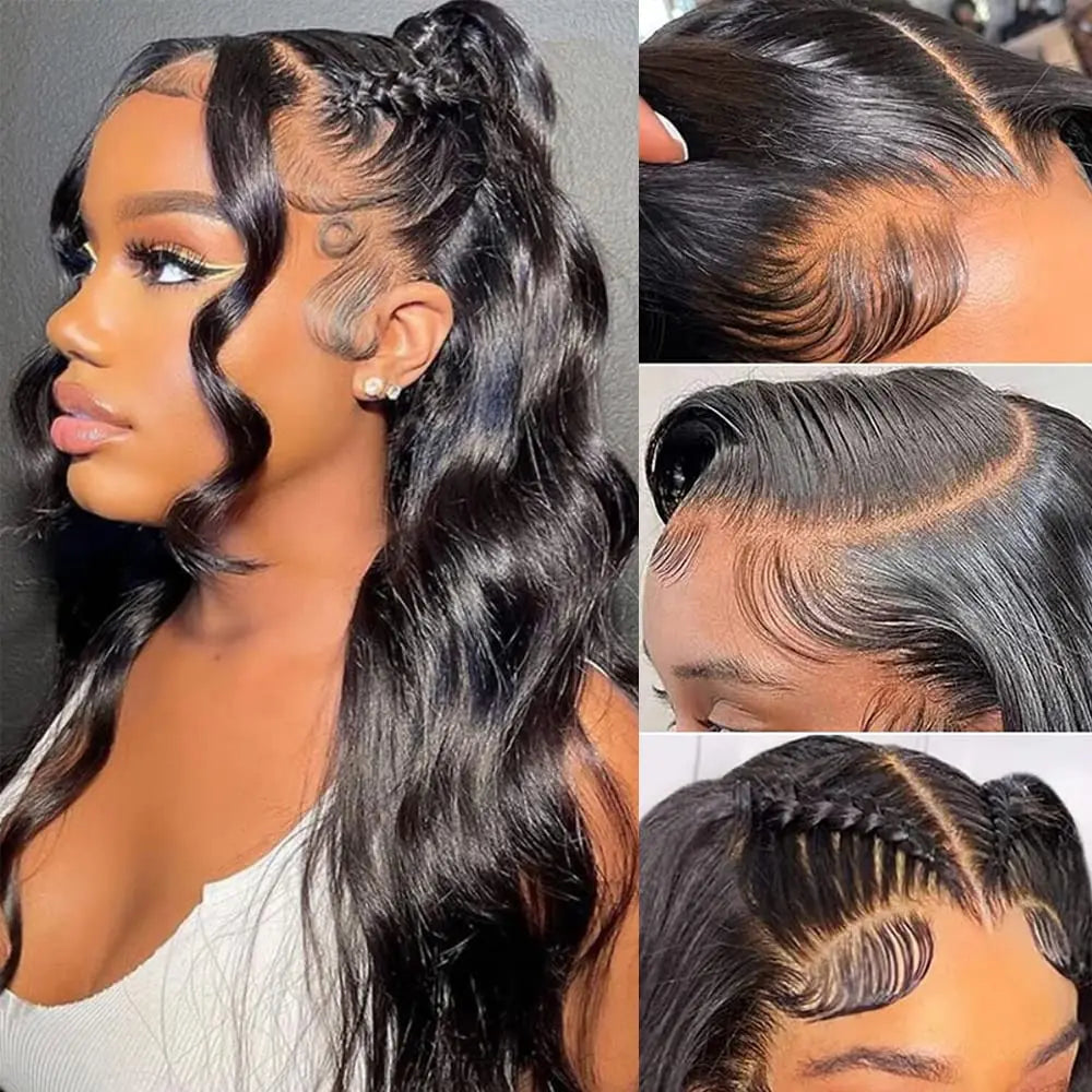 Perruque Lace Front Wig Body Wave 250 Densité 13x4, 13x6, 40 pouces, 5x5, Lace Closure Wig, Cheveux Humains Transparents Sans Colle, Vente