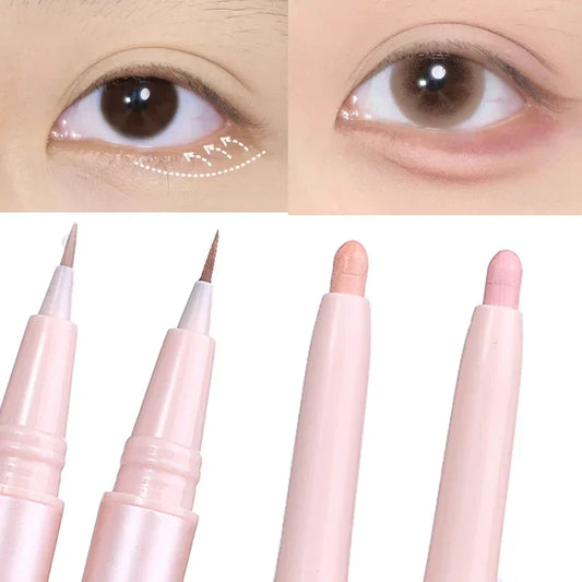Crayon à soie multifonctionnel à double extrémité, surligneur, stylo de maquillage, contouring liquide nude, illuminateur pour les yeux, bâton de maquillage