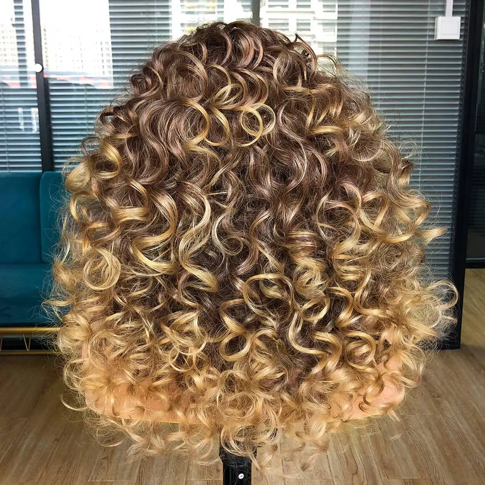 Perruque synthétique longue et bouclée avec frange pour femme, cheveux roux roux, style naturel, résistant à la chaleur, style cosplay, Hihoo