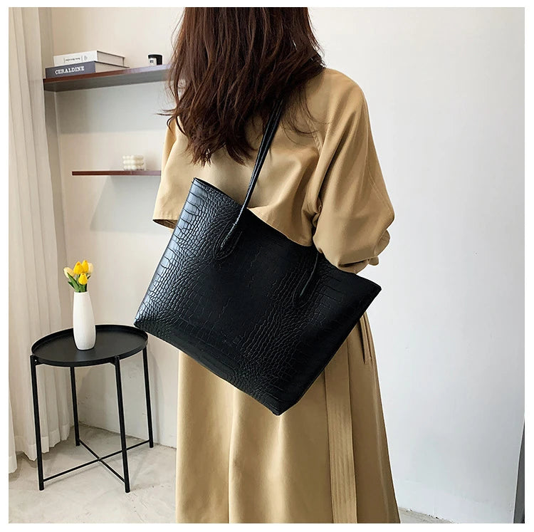 Grand sac à bandoulière en cuir PU pour femmes, sacs à main tendance de créateur, sacs fourre-tout
