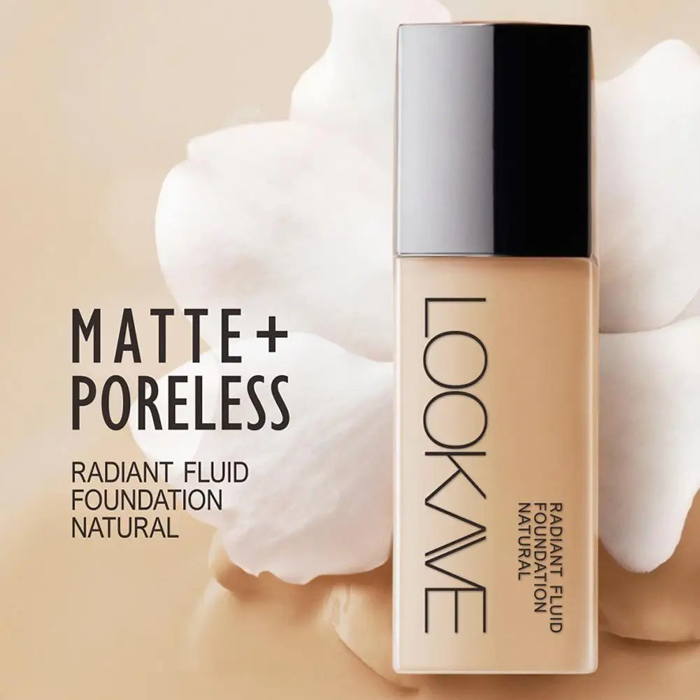 Fond de teint liquide LOOKAVE longue tenue, couvrance totale, crème mate, fond de teint CC, correcteur de maquillage, base liquide naturelle, hydratant