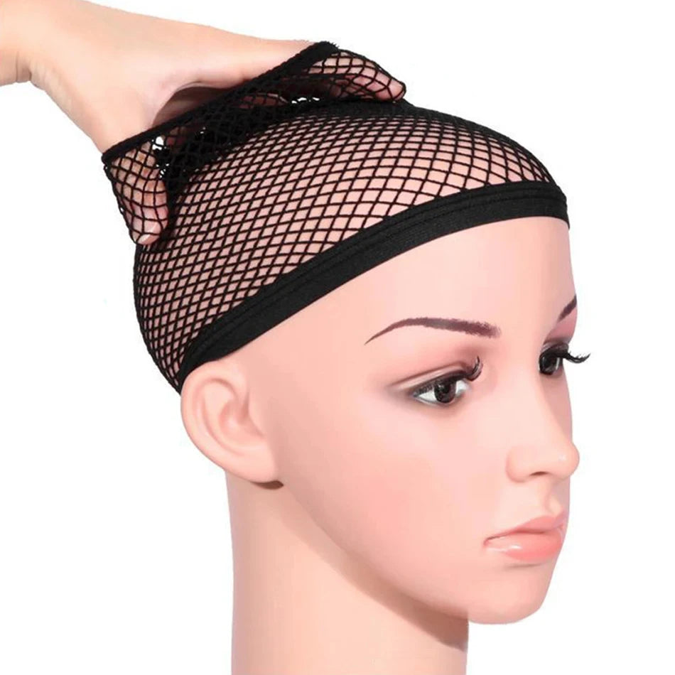 Lot de 2 bonnets en résille pour perruques noires et blondes, de bonne qualité, ouverts à une extrémité, pour femmes