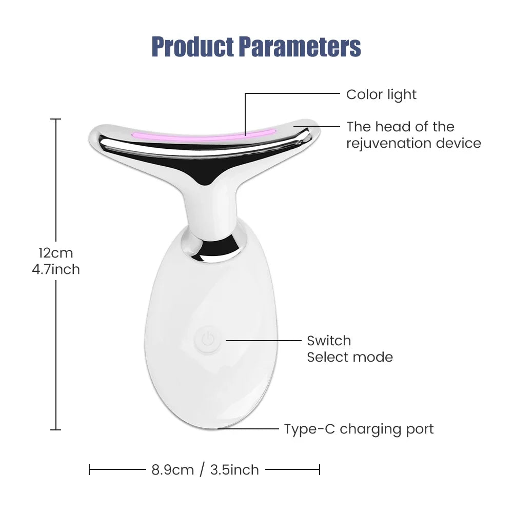 Appareil de beauté pour lifting du visage et du cou, appareil de massage facial EMS, thérapie par lumière LED, élimination du double menton, rajeunissement de la peau, raffermissement, anti-rides