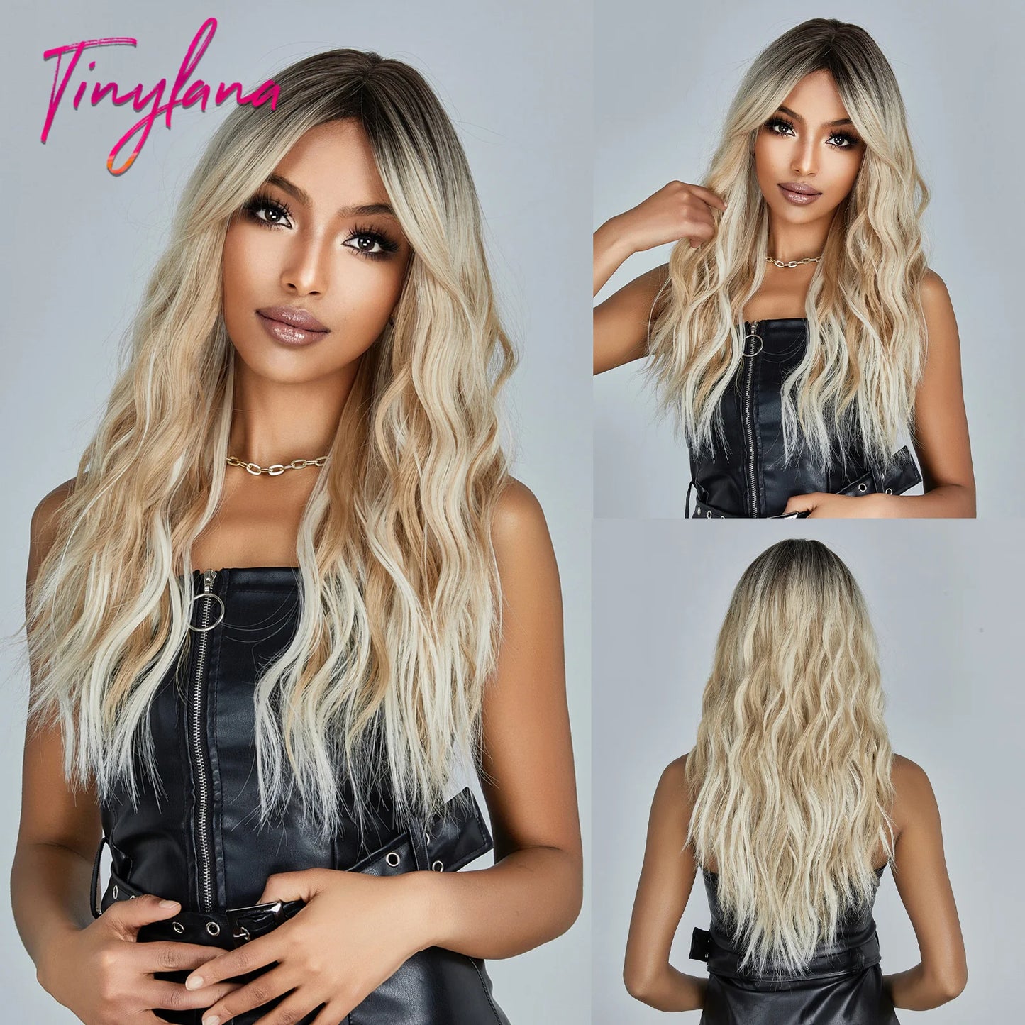 Perruques synthétiques longues bouclées gris cendré platine avec frange pour femmes, perruque afro ondulée profonde, perruque Lolita Cosplay, cheveux naturels résistants à la chaleur