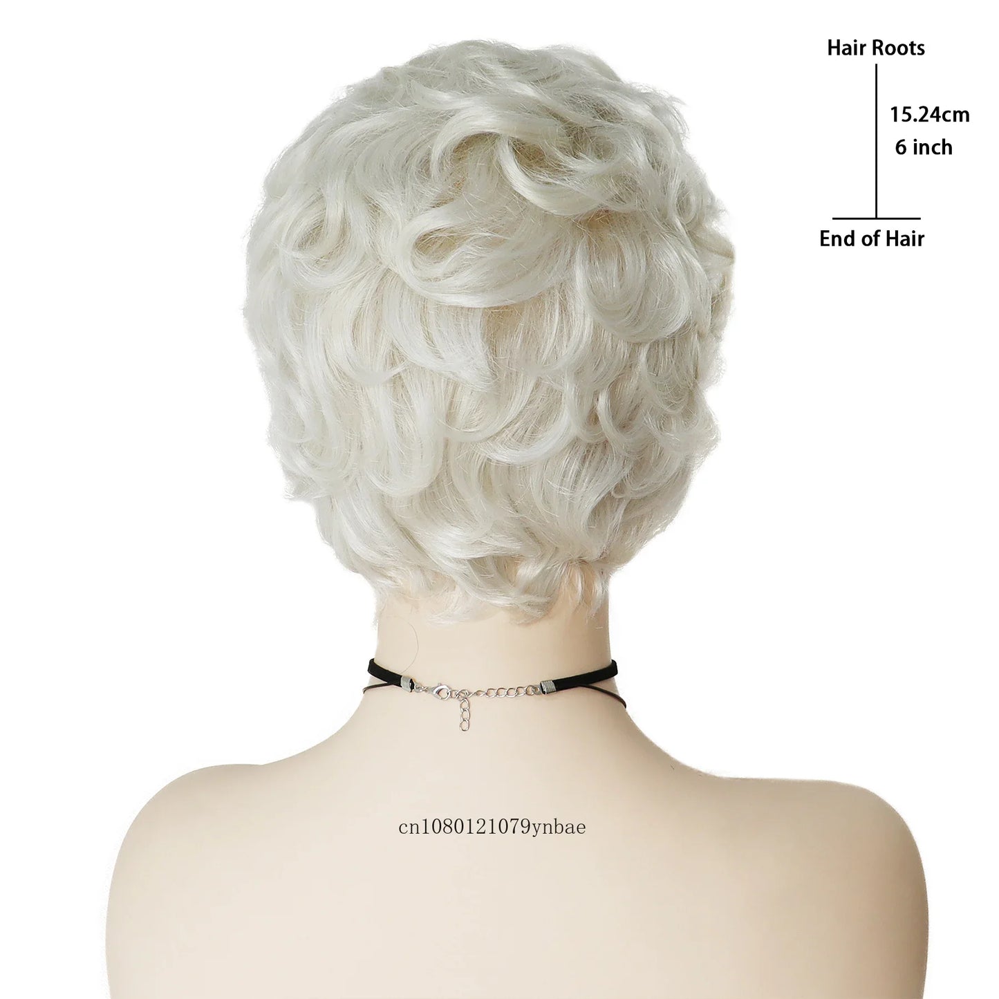 Perruques de vieille dame pour femmes, perruque synthétique blanche de grand-mère avec frange, perruque courte bouclée coupe lutin, costume quotidien résistant à la chaleur