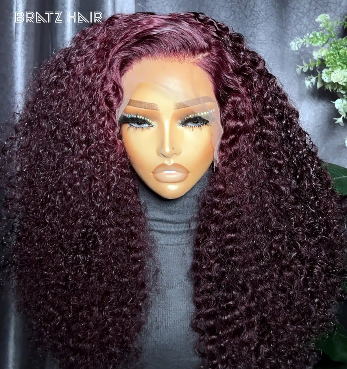 Perruque sans colle haute densité couleur bordeaux 400, 100 % cheveux humains, frisés, 13x6, avec dentelle frontale, brésilienne, pré-épilée, couleur bordeaux 99J