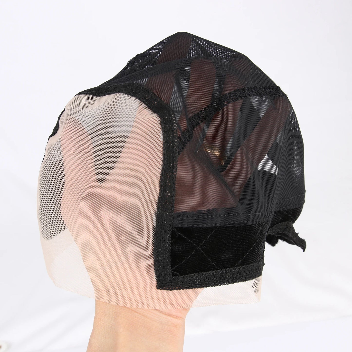 1 bonnet de perruque en dentelle avec bande en velours 4 x 5 pouces, bonnet de perruque à dentelle frontale et design d'oreille confortable pour femmes, bonnet de perruque respirant