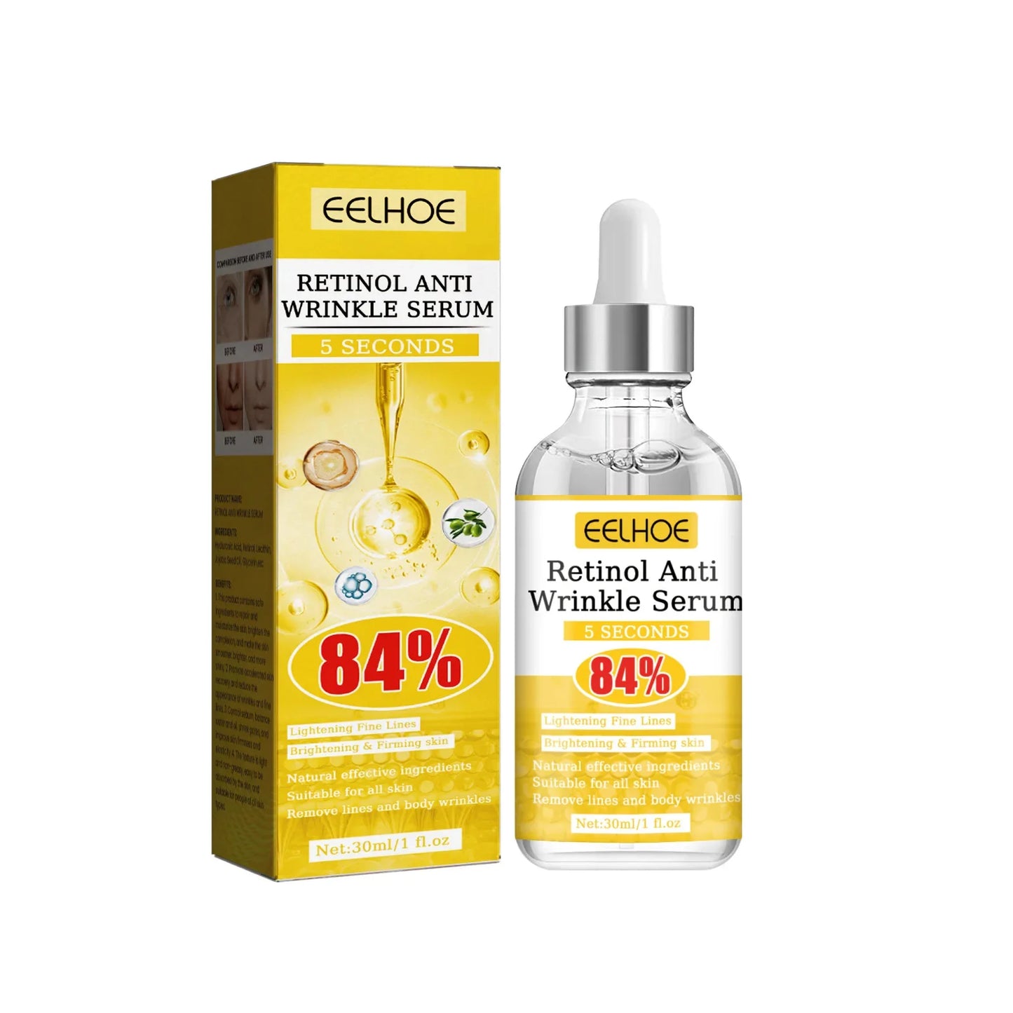 Sérum visage anti-rides instantané, anti-âge, liftant, raffermissant, estompe les ridules, améliore le teint terne, hydrate, cosmétiques coréens
