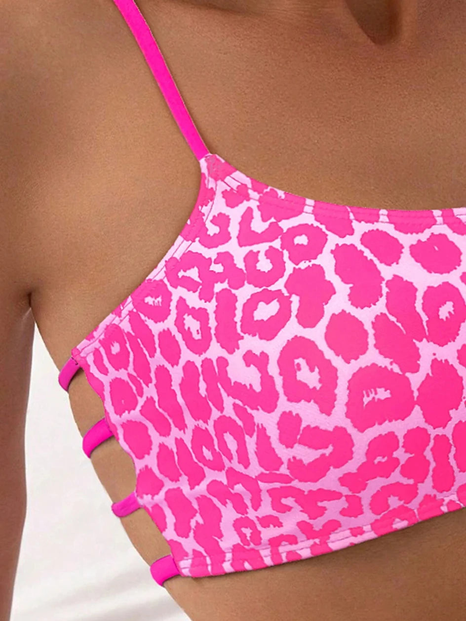 Maillot de bain sexy léopard pour femmes, micro bikini, taille haute, bandeau brésilien, vêtements de plage, 2025