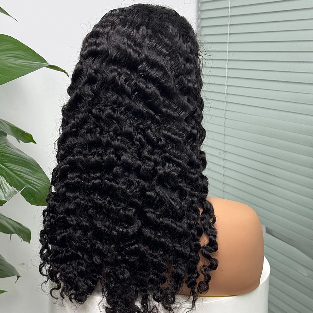 Perruque birmane bouclée ombrée 5x5, densité 300 %, cheveux humains à double trame, avec dentelle transparente sur le devant, pour femmes noires