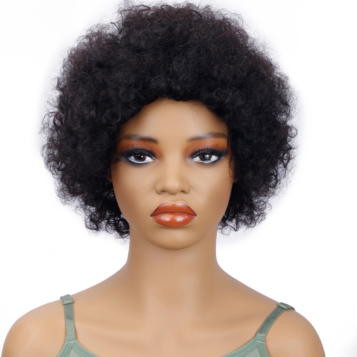 Perruques courtes afro crépues et bouclées pour femmes, cheveux humains, coupe Pixie, aspect naturel, fabriquées à la machine