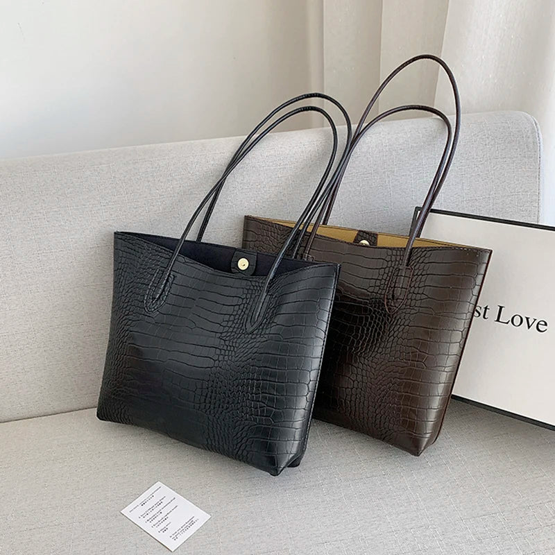 Grand sac à bandoulière en cuir PU pour femmes, sacs à main tendance de créateur, sacs fourre-tout