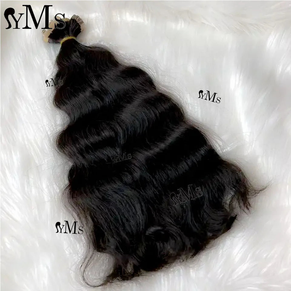Extensions de cheveux à bande adhésive, cheveux humains ondulés YMS, cheveux indiens bruts, naturels, ondulés, sans couture, trame PU, pour femmes, pour salon