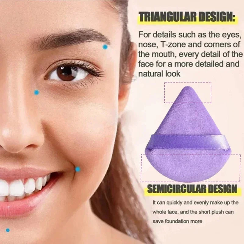 Lot de 12 éponges de maquillage en velours, forme triangulaire, pour le visage, pour les doigts, mini œuf de beauté, pour fond de teint liquide, accessoires de maquillage