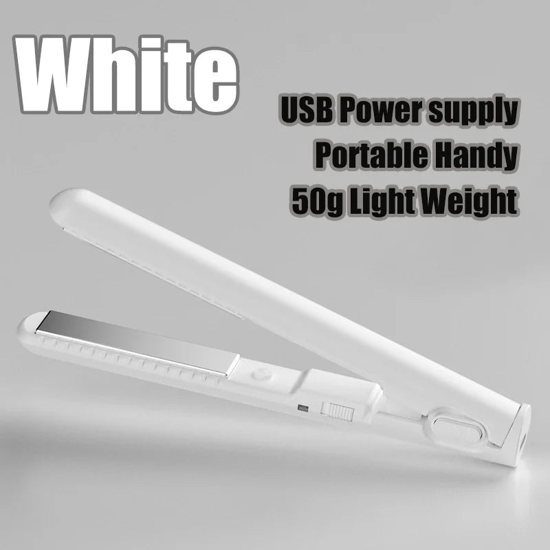 Mini fer à lisser portable 16 W, alimentation USB 5 V/2 A, fer plat pour lisser les franges, idéal pour la maison et les voyages