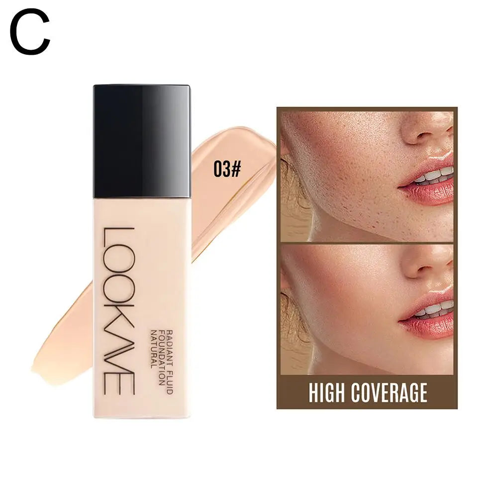Fond de teint liquide LOOKAVE longue tenue, couvrance totale, crème mate, fond de teint CC, correcteur de maquillage, base liquide naturelle, hydratant