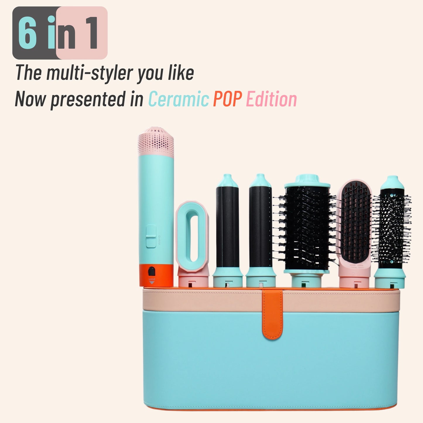Sèche-cheveux 5 en 1 multifonction, nouveau design, avec barillet à boucler, brosse à air chaud, outil de coiffure