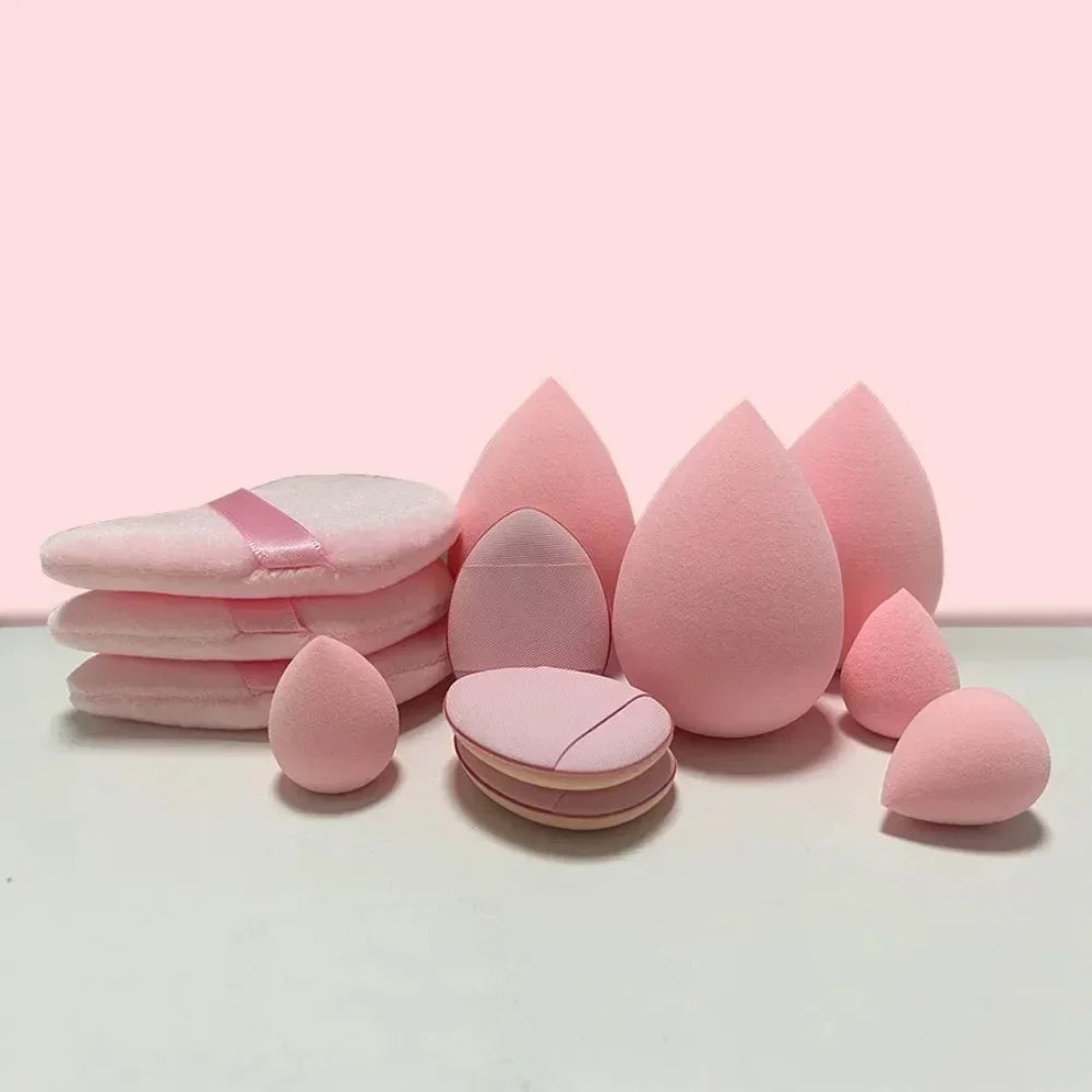 Lot de 12 éponges de maquillage en velours, forme triangulaire, pour le visage, pour les doigts, mini œuf de beauté, pour fond de teint liquide, accessoires de maquillage
