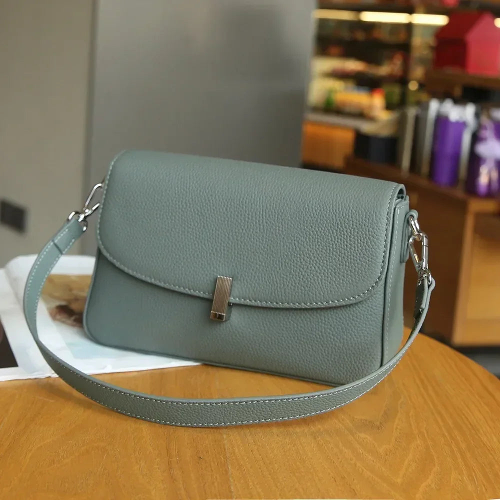Sac à main en cuir véritable pour femme 2024, nouveau petit sac carré polyvalent pour dames, sac à bandoulière solide et polyvalent de haute qualité