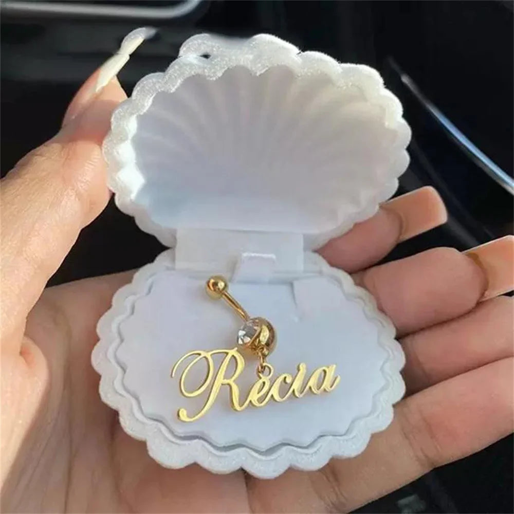 Anneau de nombril personnalisé avec nom perforé sexy, anneau de nombril avec nom en cristal, bijoux de corps à la mode