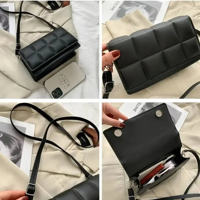 Sac à bandoulière tendance en cuir PU pour femme, petit sac à main classique avec poignée