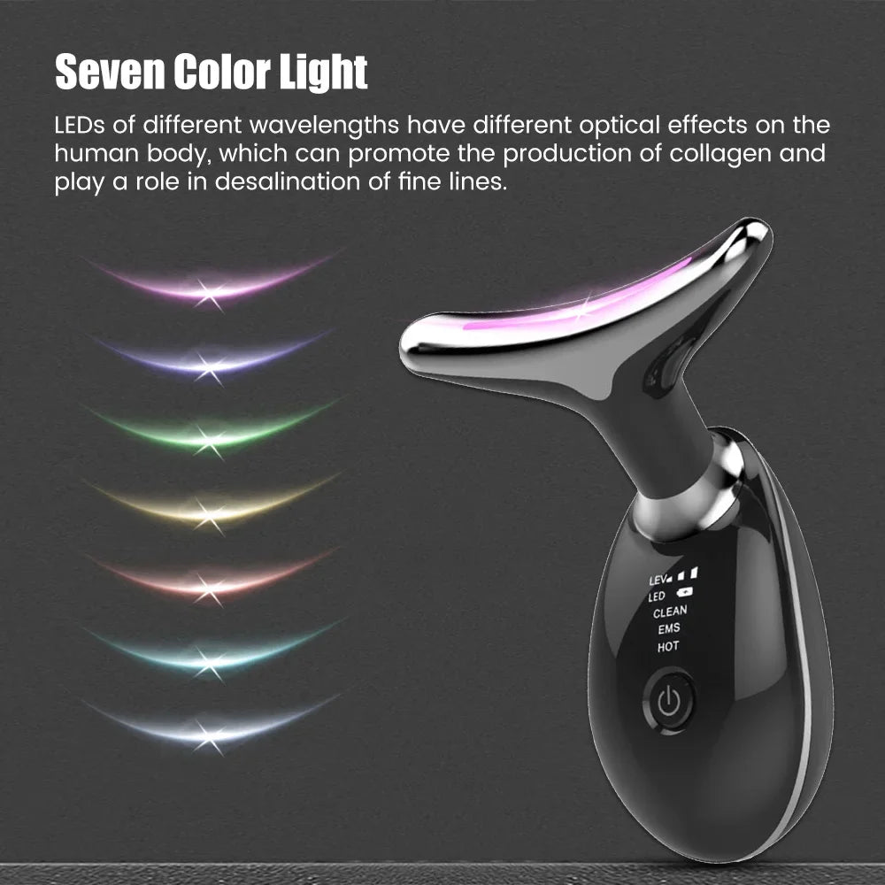 Appareil de beauté pour lifting du visage et du cou, appareil de massage facial EMS, thérapie par lumière LED, élimination du double menton, rajeunissement de la peau, raffermissement, anti-rides