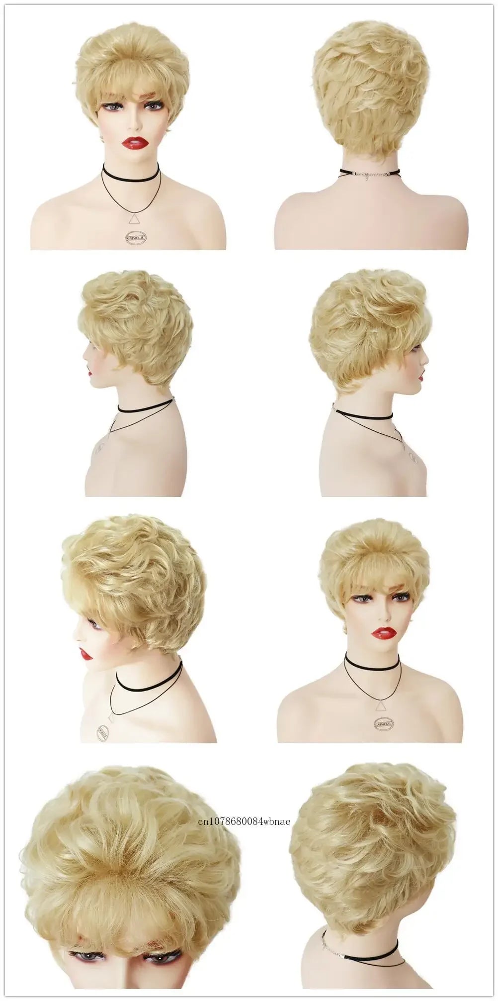 Perruques de vieille dame pour femmes, perruque synthétique blanche de grand-mère avec frange, perruque courte bouclée coupe lutin, costume quotidien résistant à la chaleur